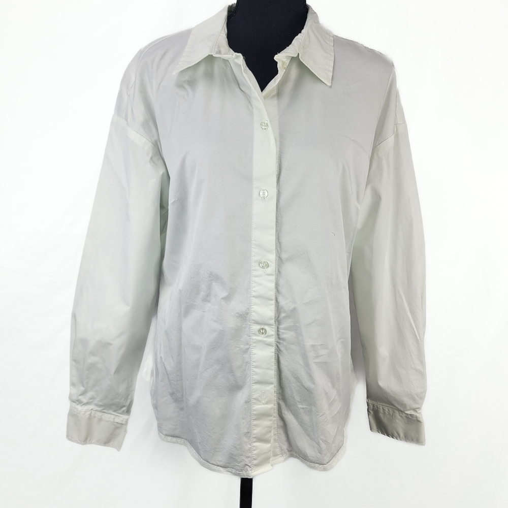 H&M Women's white Button Down Top Size large